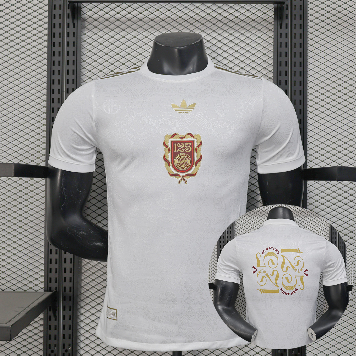 foot-Bayern Munich 2025 White 125th Anniversary Jersey - with 125th Patch on Back - Player Version