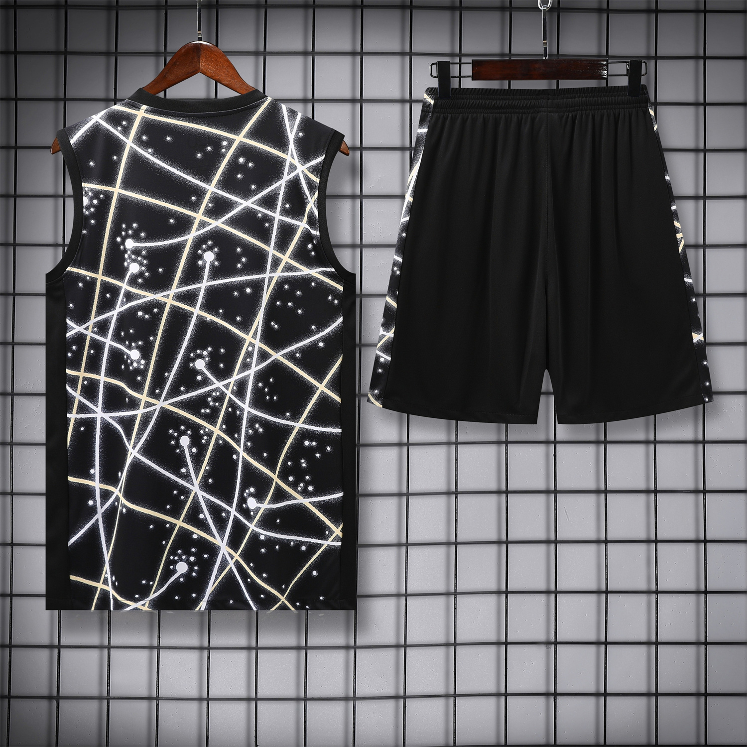 Higojerseys-C.H.E.L.S.E.A 25-26 Kids Vest Training Set - Yellow Fluorescent Rays Black Vest & Black Shorts