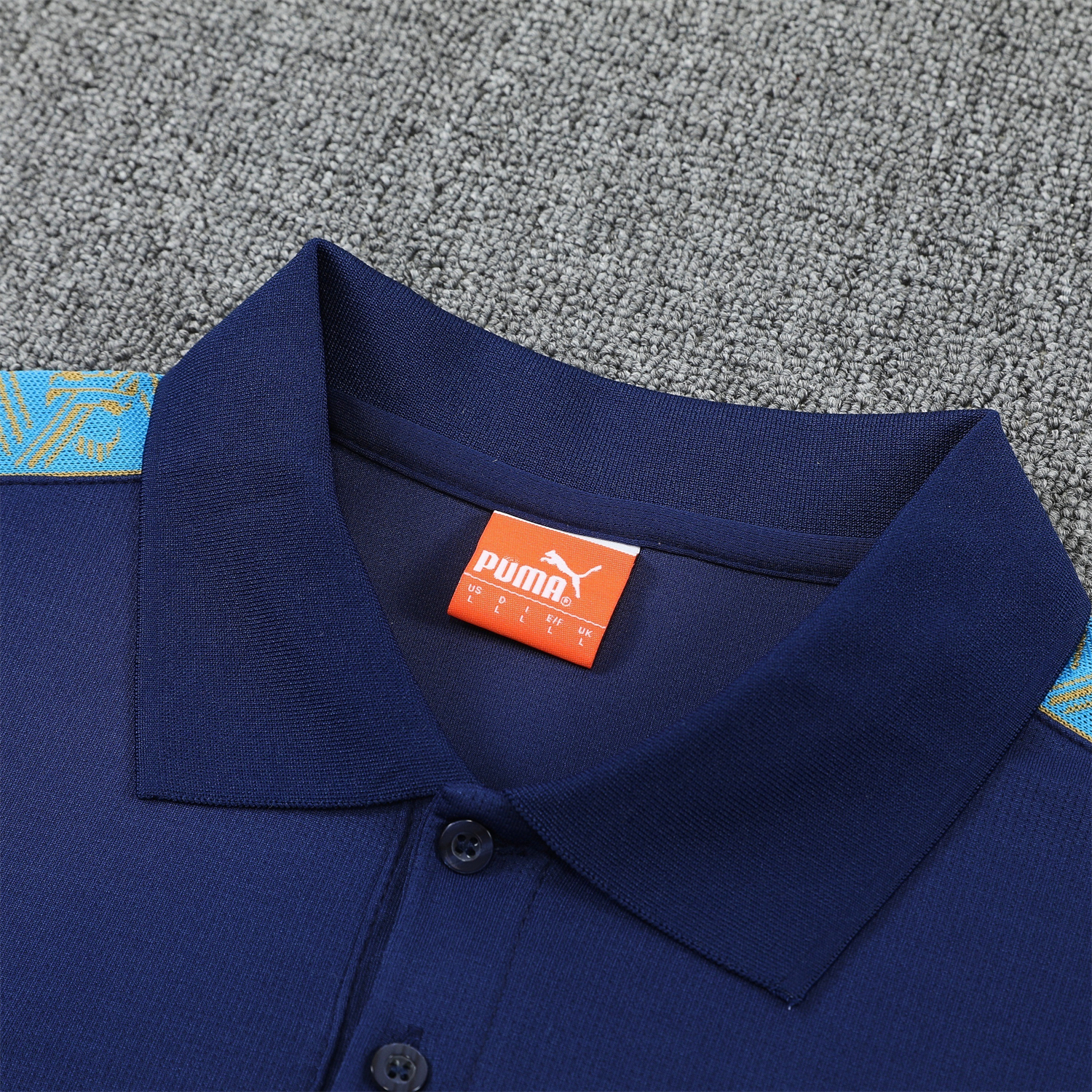 Unitedfootballkit.com | Marseille 25-26 POLO Short-Sleeve Training Set - Dark Blue Top and Pants -Customize Name, Number and Patch | Worldwide Shipping