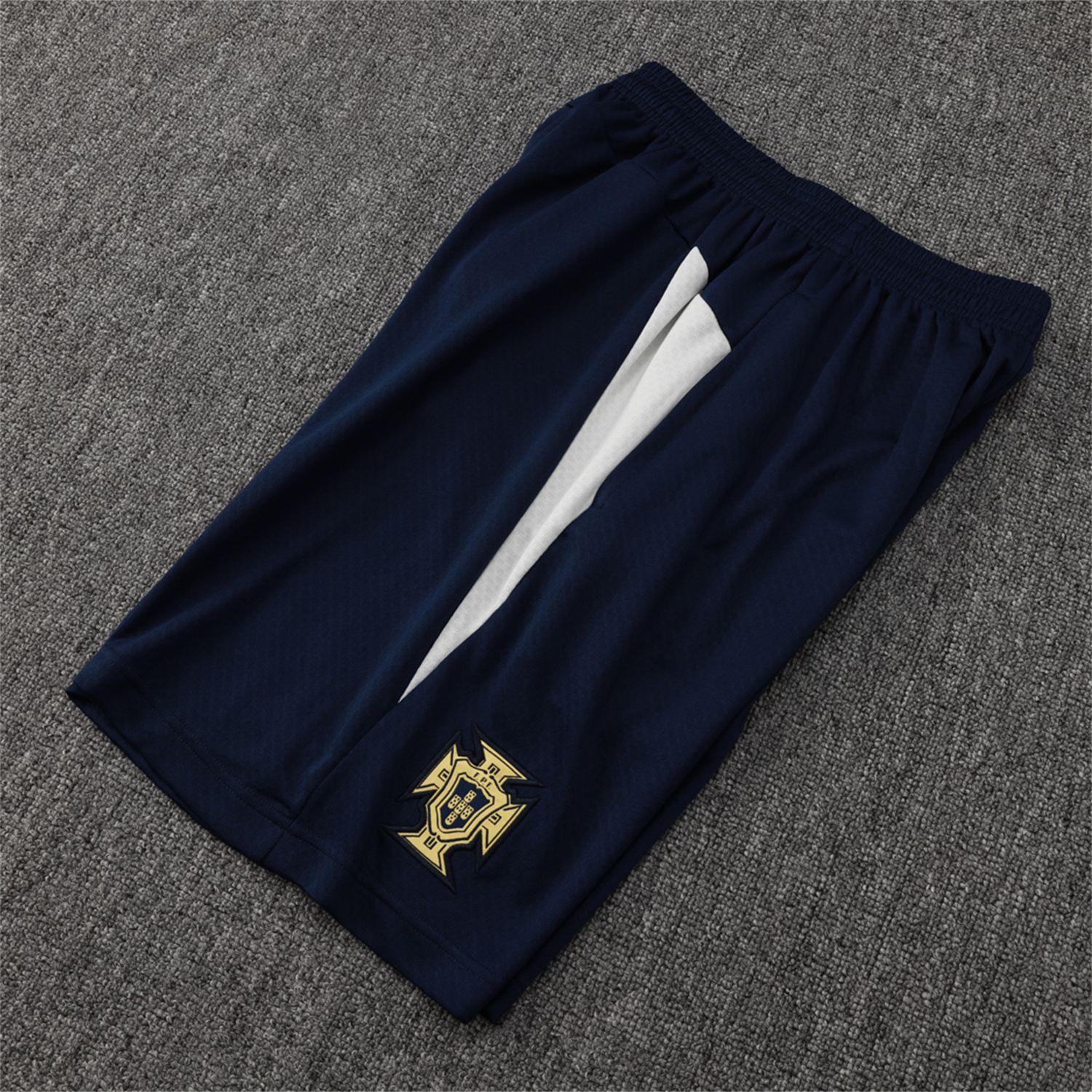 foot-Portugal 25-26 Short-Sleeve Training Set - Off White Top and Deep Blue Shorts