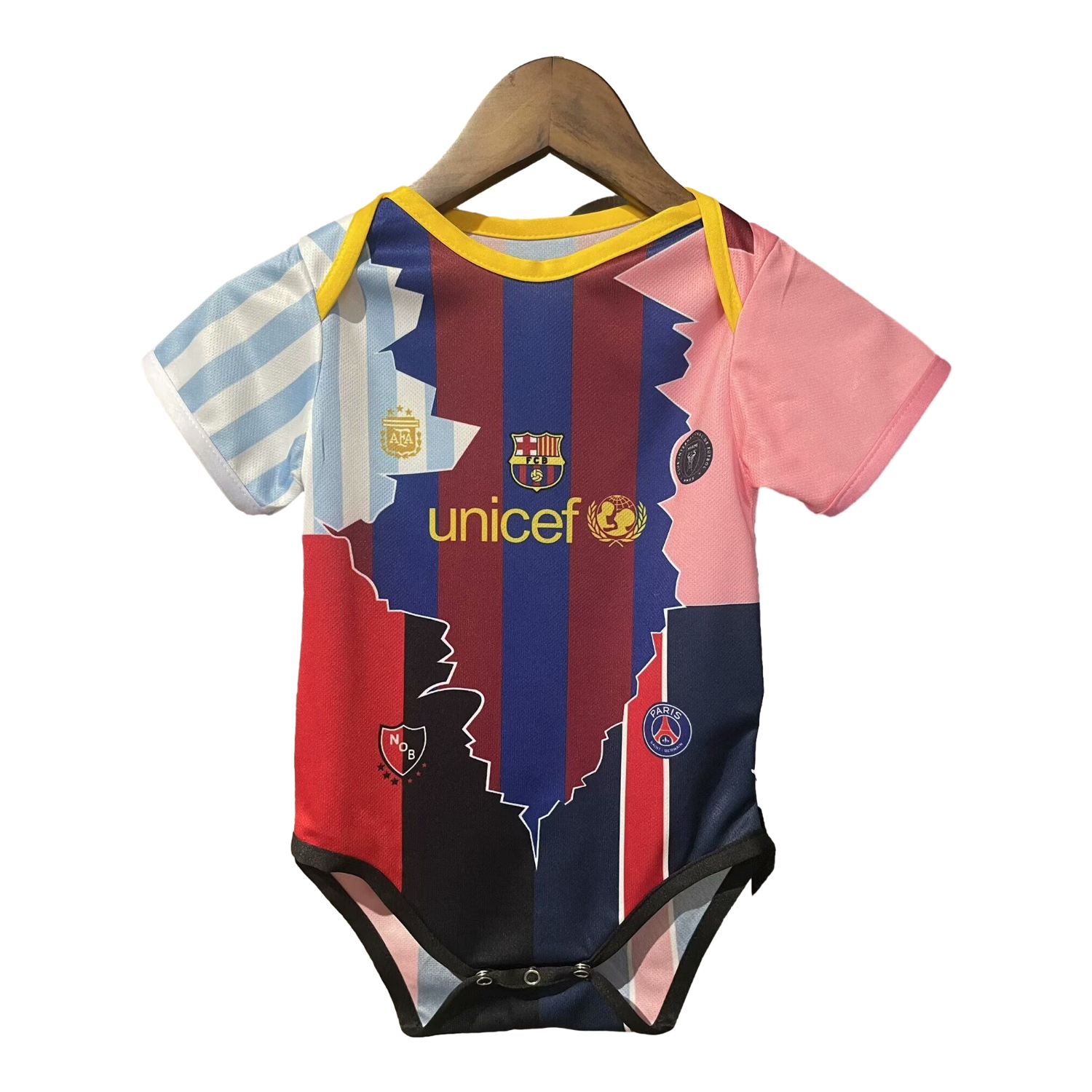 foot-Messi Career Commemorative Baby Crawling Suit - Argentina Barcelona INT M.A.M Paris Saint-Germain PSG