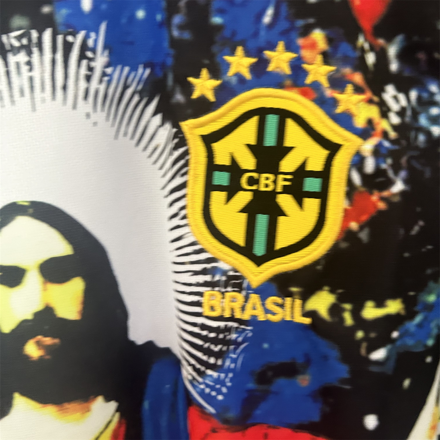foot-Brazil 25-26 Colorful Jesus Statue Special Colorful Graffiti Jersey - Fans Version