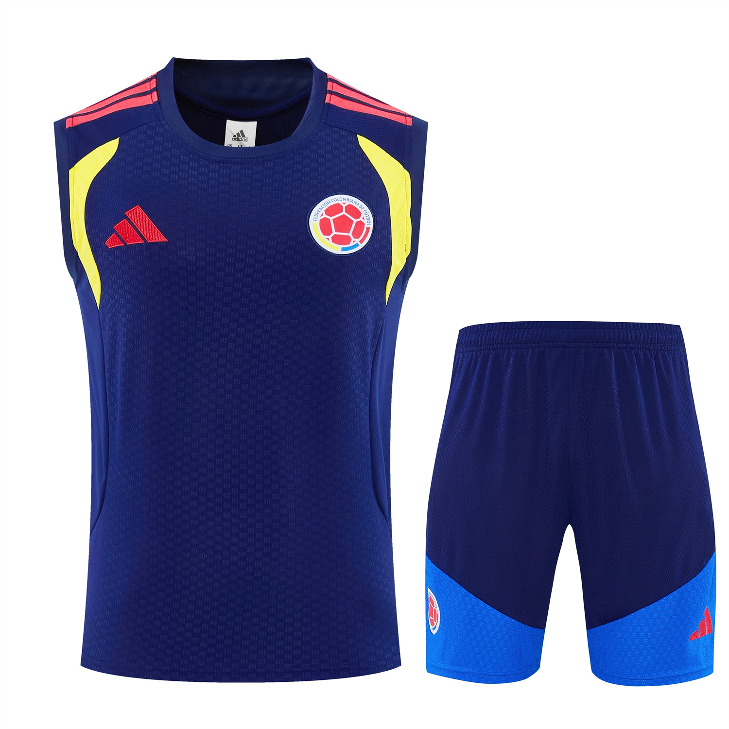 Unitedfootballkit.com | Colombia 2026 Vest Training Set - Dark Blue Vest and Shorts -Customize Name, Number and Patch | Worldwide Shipping