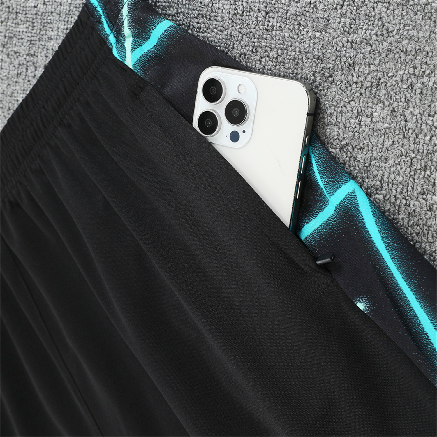 foot-Inter Milan 25-26 Short-Sleeve Training Set - Blue Fluorescent Rays Black Top & Black Shorts