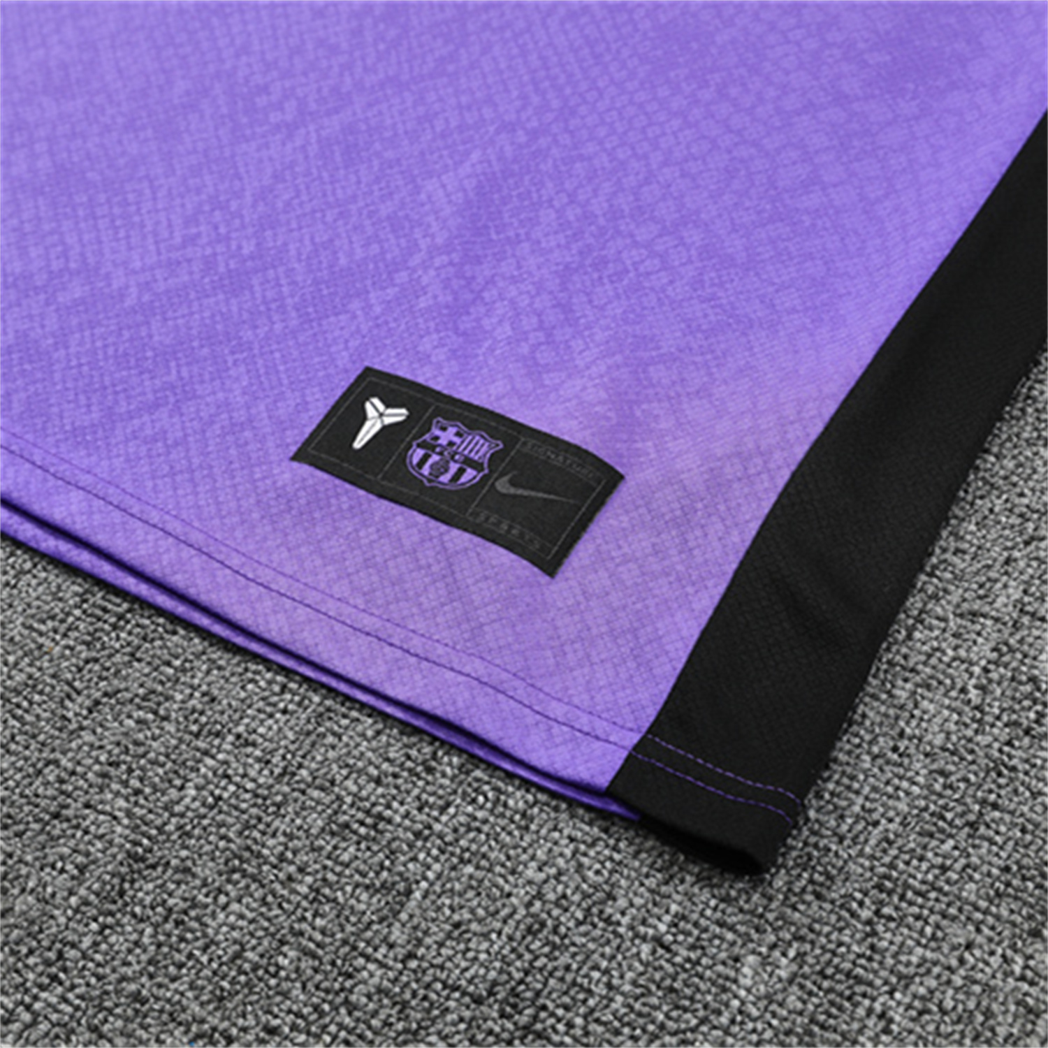 foot-Barcelona 25-26 X KB Kids Short-Sleeve Training Set - Purple Top & Black Shorts