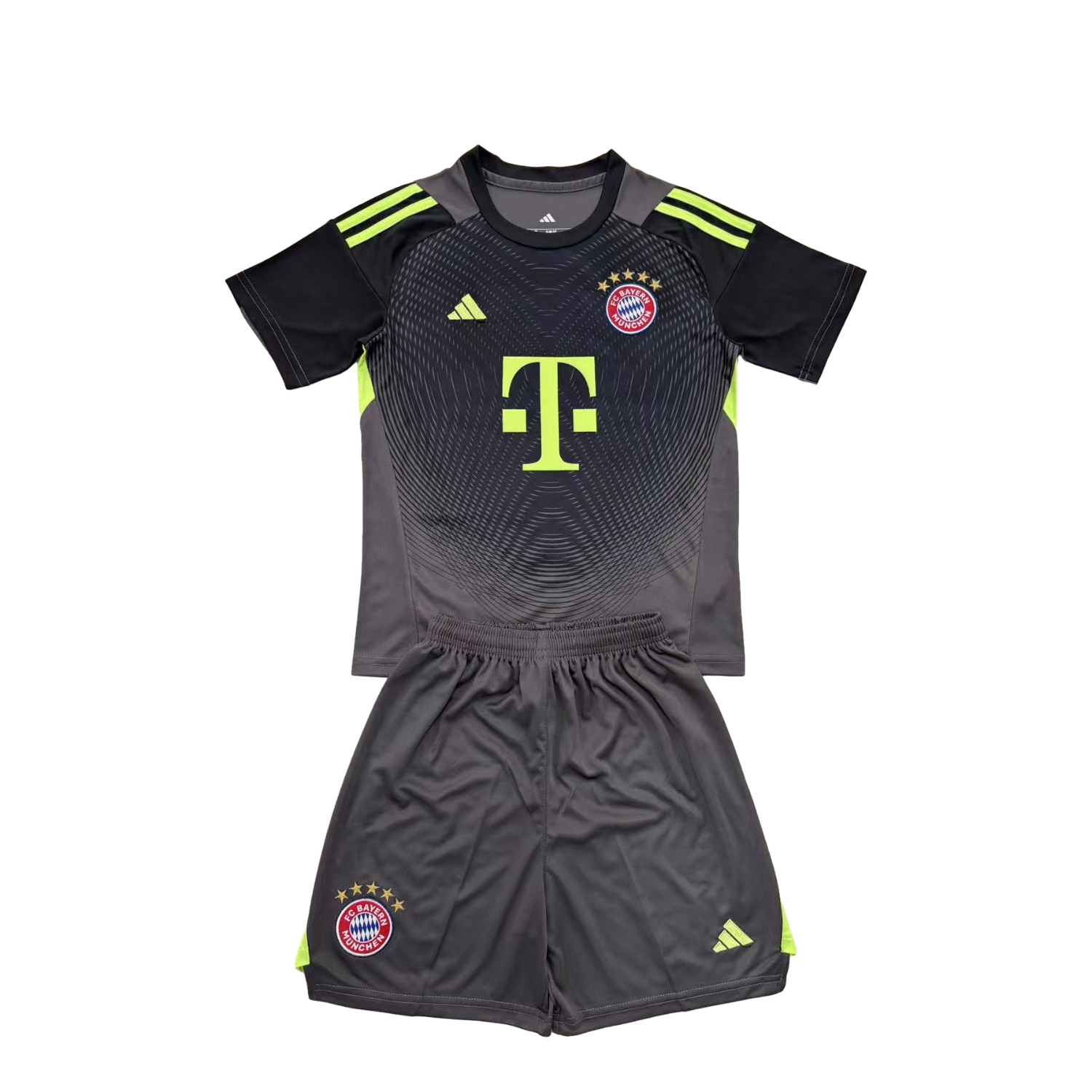 foot-Bayern Munich 25-26 Grey Black Goalkeeper Men's Adult Jersey Set - Fans Version