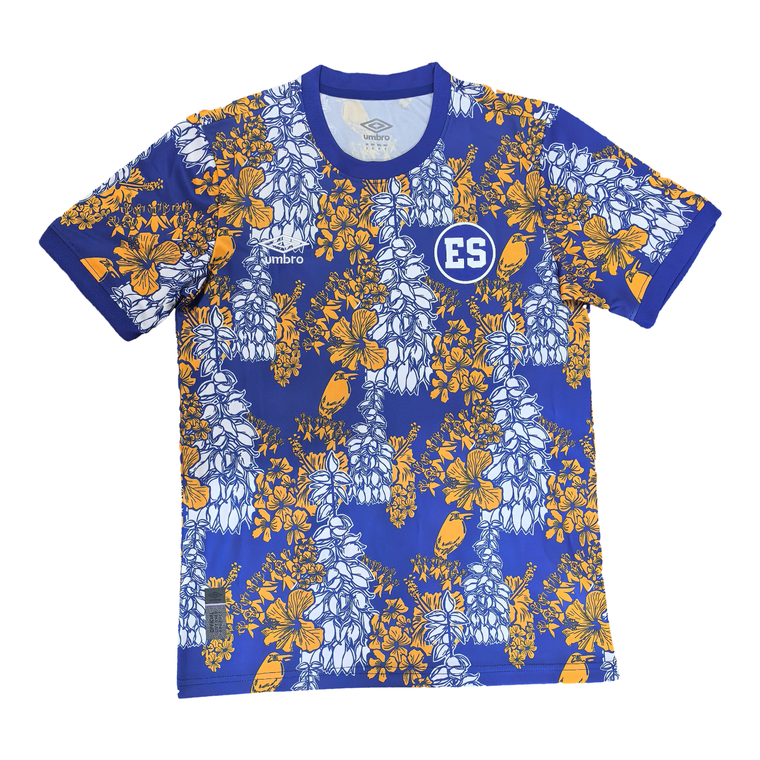 foot-El Salvador 25-26 Blue Pre-Match Training Jersey with Yellow and White Flower Pattern - Fans Version