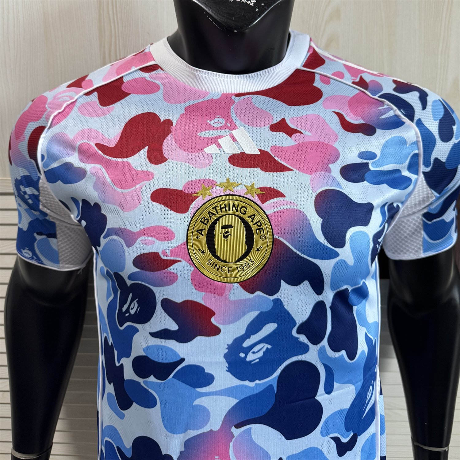 Funinjersey-Adidas x A Bathing Ape Pink And Blue Camouflage Special Jersey - Player Version