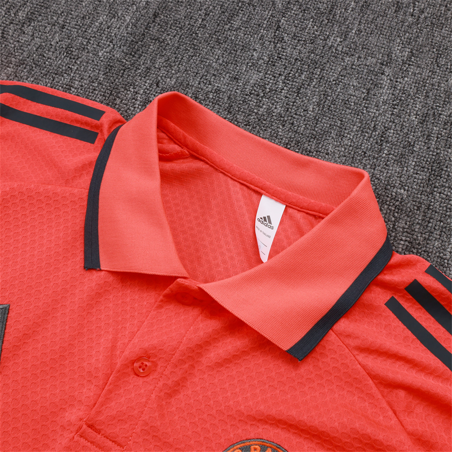 foot-Bayern Munich 25-26 POLO Short-Sleeve Training Set - Orange Top and Deep Grey Pants