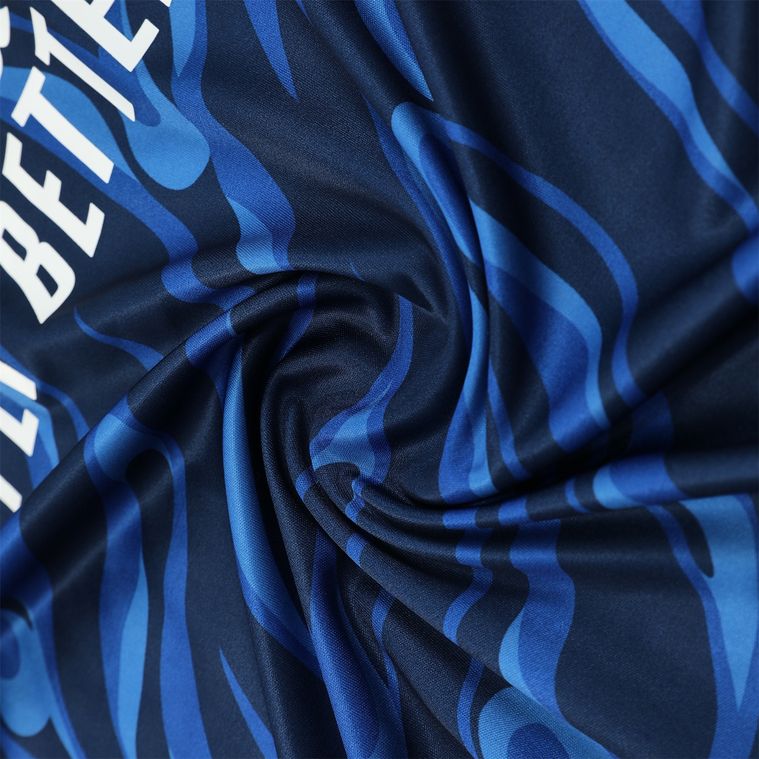 foot-Real Madrid 25-26 Short-Sleeve Training Set - Blue Water Pattern Top & Deep Blue Shorts