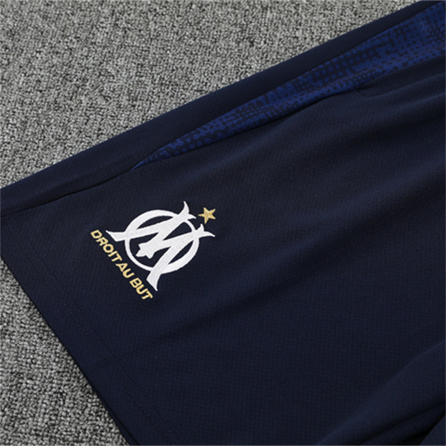 foot-Marseille 25-26 Short-Sleeve Training Set - Nattierblue Top & Deep Blue Pants