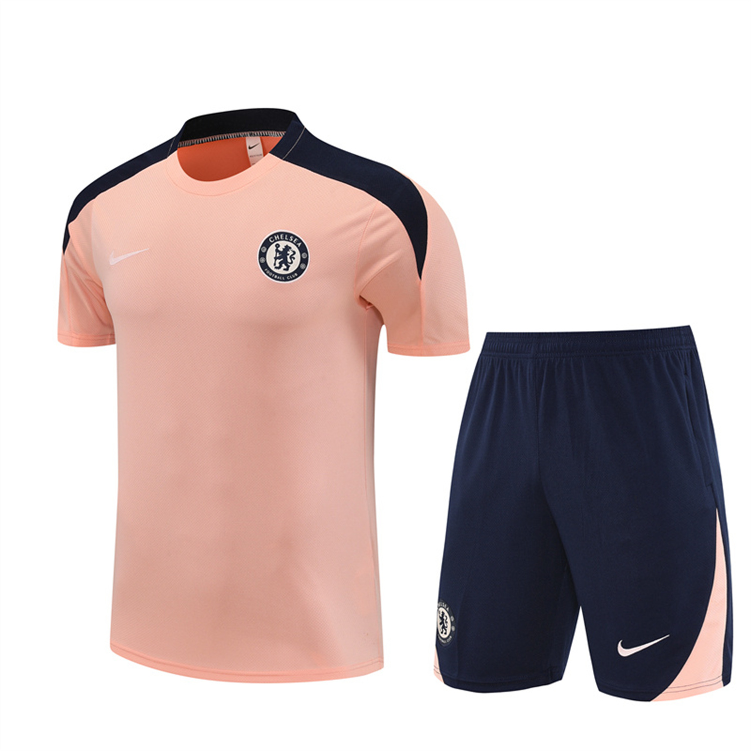 foot-C.H.E.L.S.E.A 25-26 Kids Short-Sleeve Training Set - Pink top & Blue Shorts