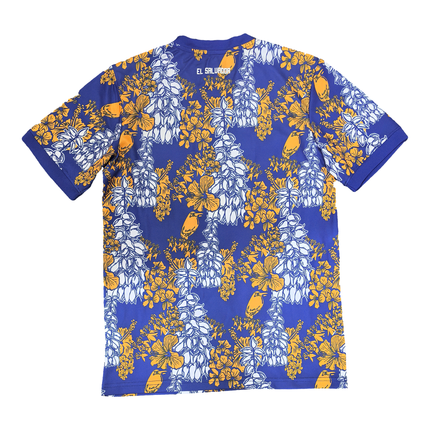 foot-El Salvador 25-26 Blue Pre-Match Training Jersey with Yellow and White Flower Pattern - Fans Version