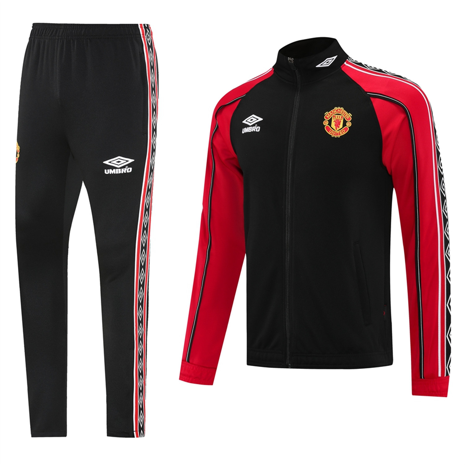 foot-Manchester United 25-26 Throwback 98-99 Style Jacket Training Tracksuit - Black