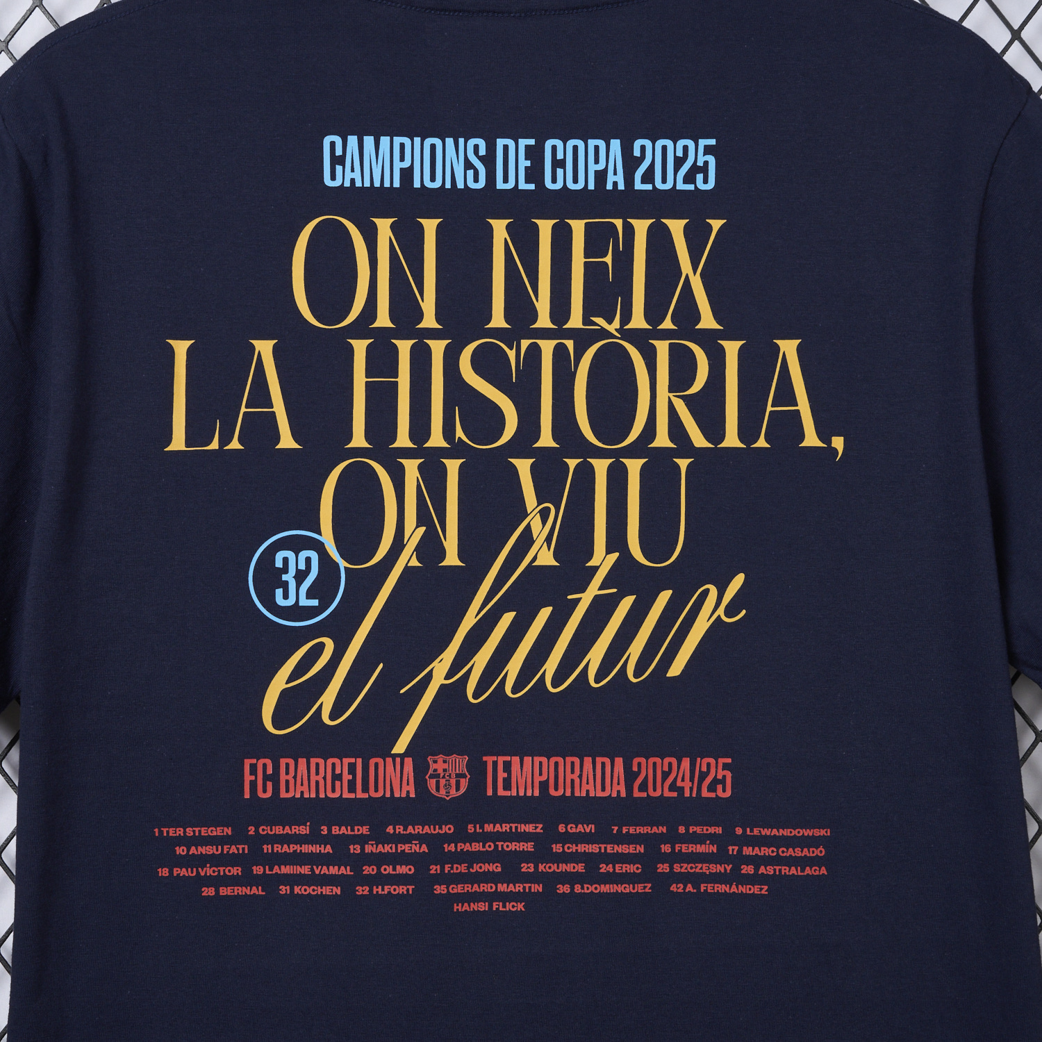 foot-Barcelona 2025 Winners Copa Del Rey Deep Blue Commemorative T-shirt