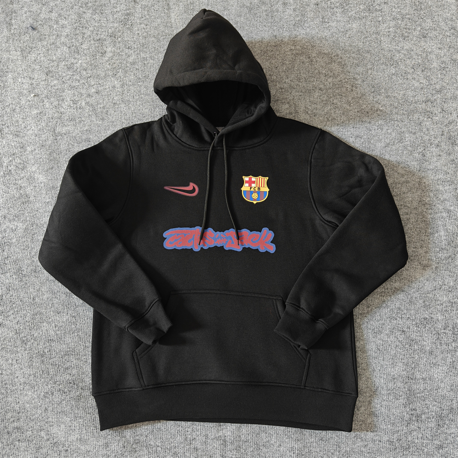 foot-Barcelona x Travis Scott Team Logo On Both Sides Unisex Pullover Hoodie