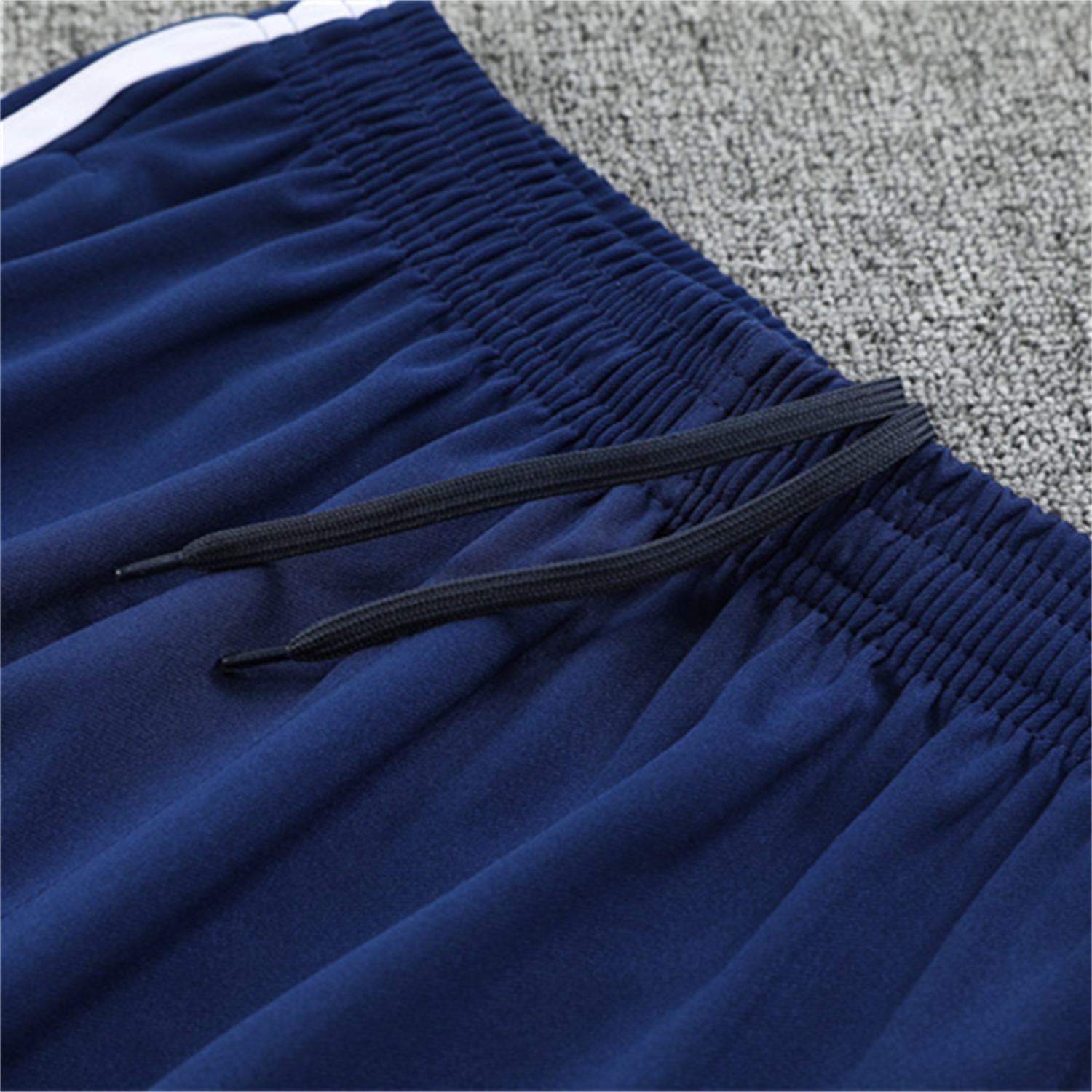 foot-Real Madrid 25-26 Long Sleeve Training Set - Green Line White Top and Blue Pants