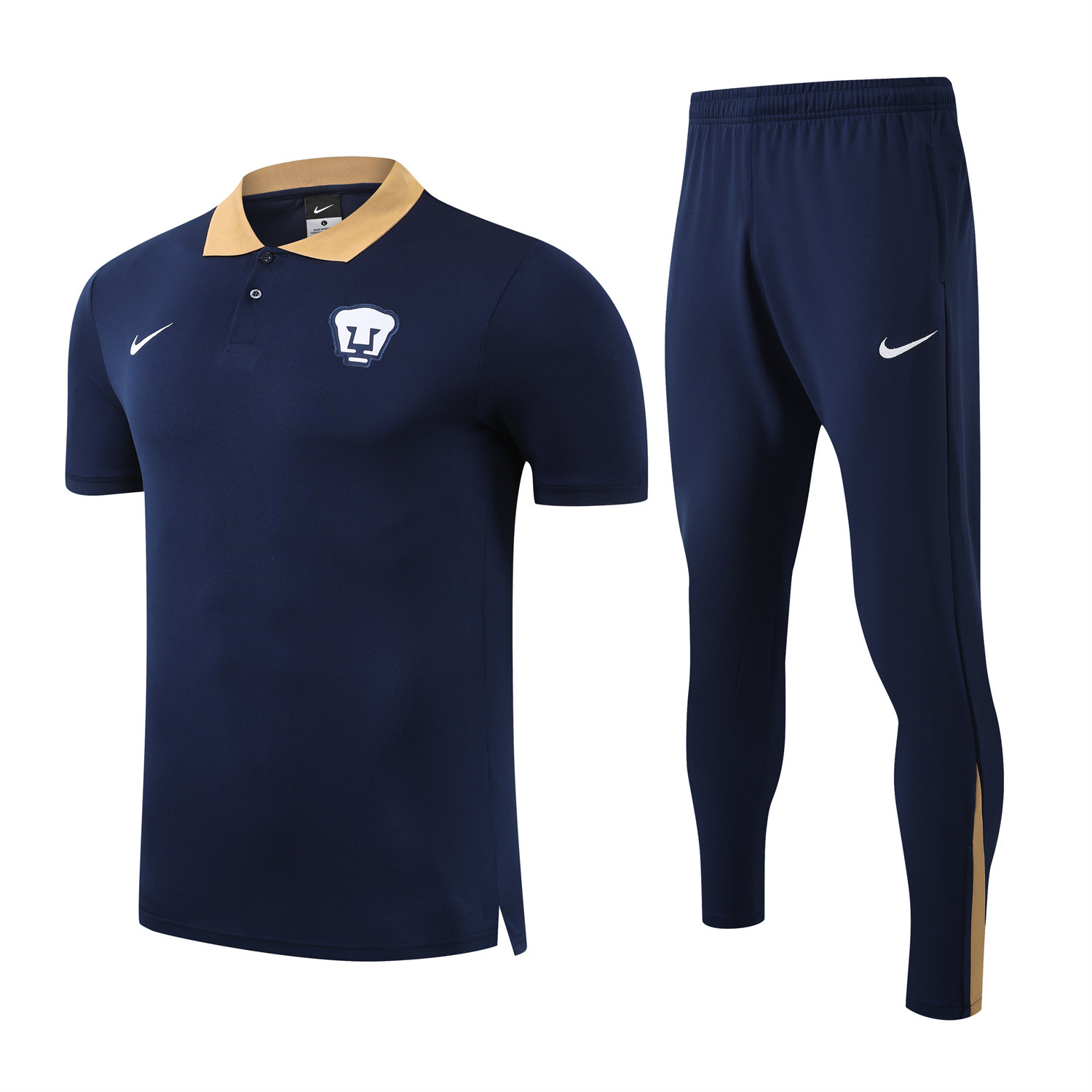 foot-Pumas UNAM 25-26 POLO Short-Sleeve Training Set - Deep Blue Top and Pants