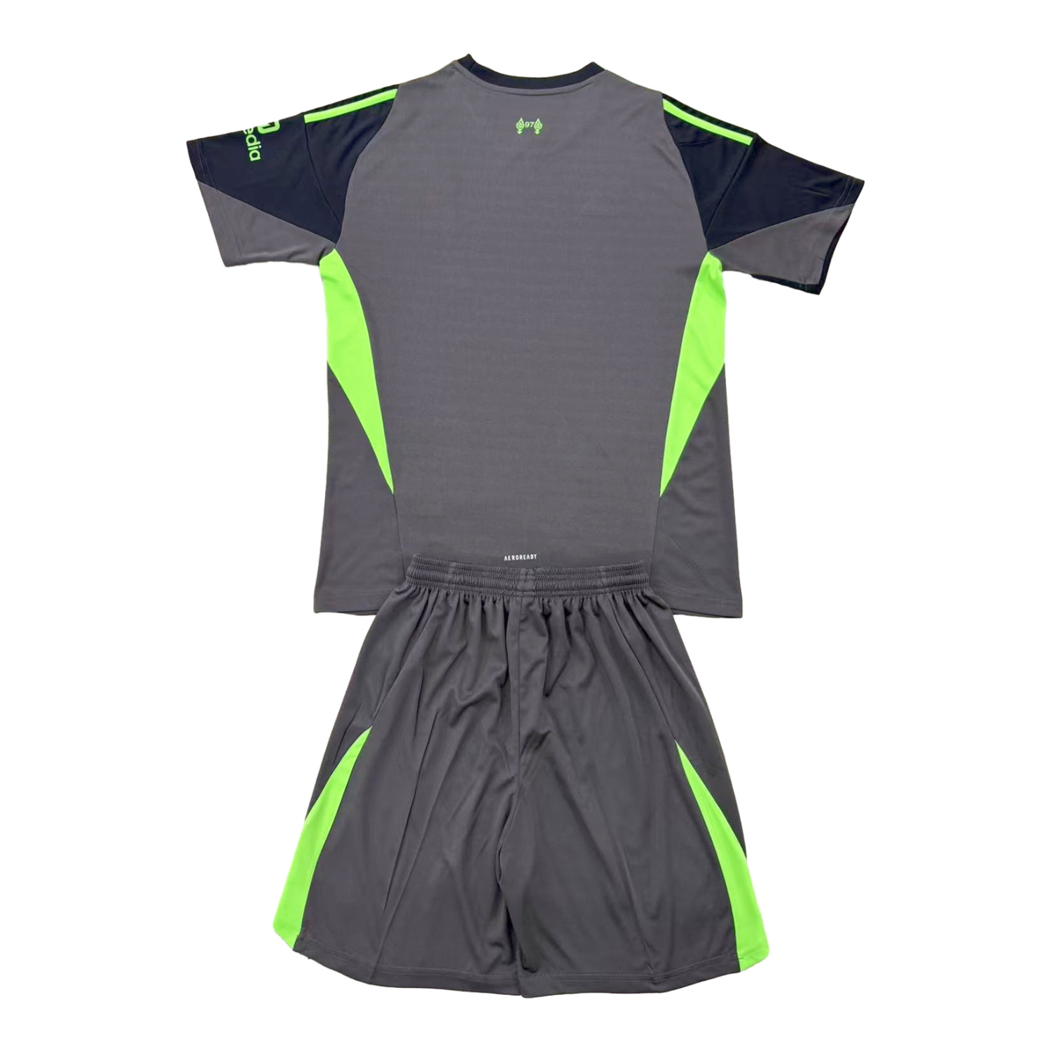 foot-Liver.pool 25-26 Black Grey Goalkeeper Men's Adult Jersey Set - Fans Version