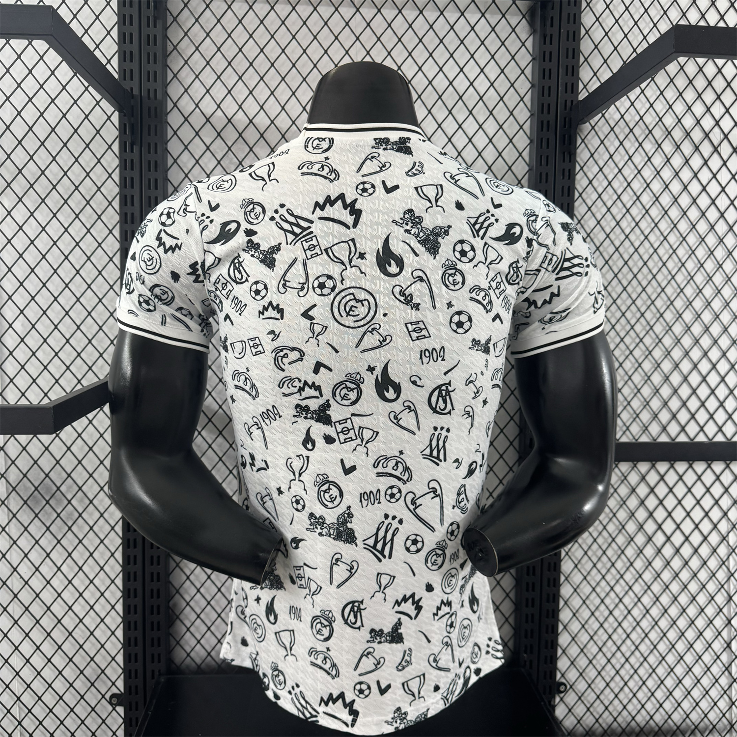 foot-Real Madrid 25-26 White Special Jersey with Black Emoji Icons - Player Version