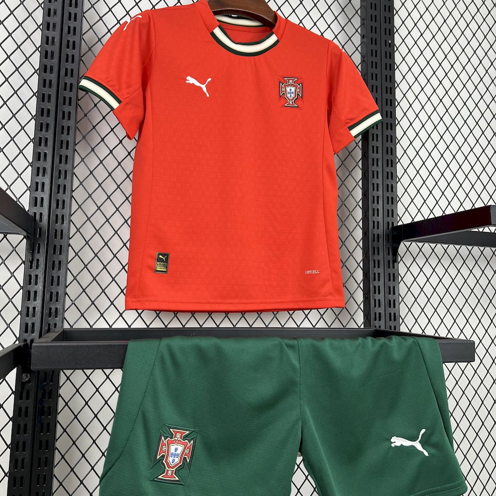 ManixJersey.com | Portugal 2025-26 Home Kids Kit -Customize Name, Number and Patch | Worldwide Shipping