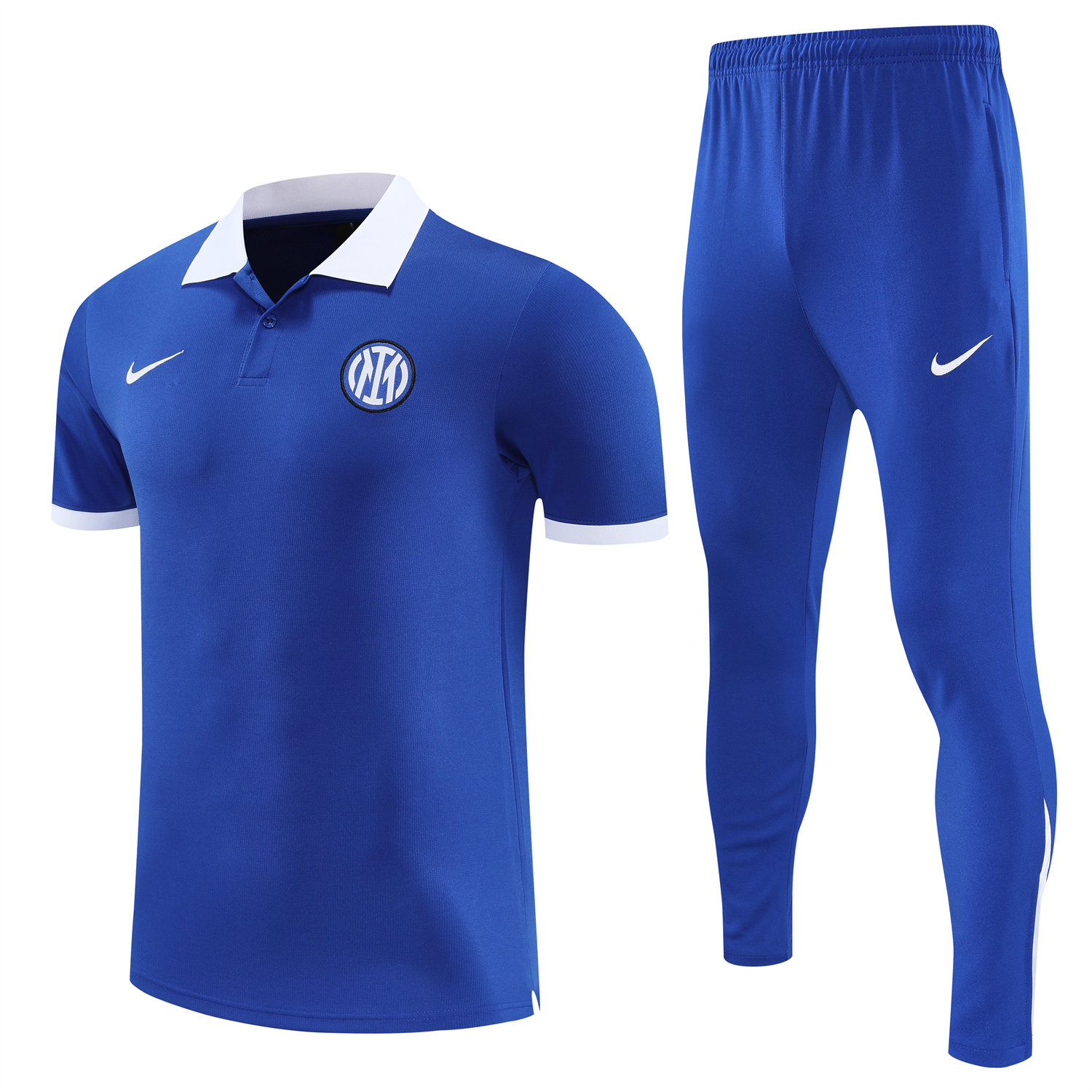 foot-Inter Milan 25-26 POLO Short-Sleeve Training Set - Blue Top and Pants