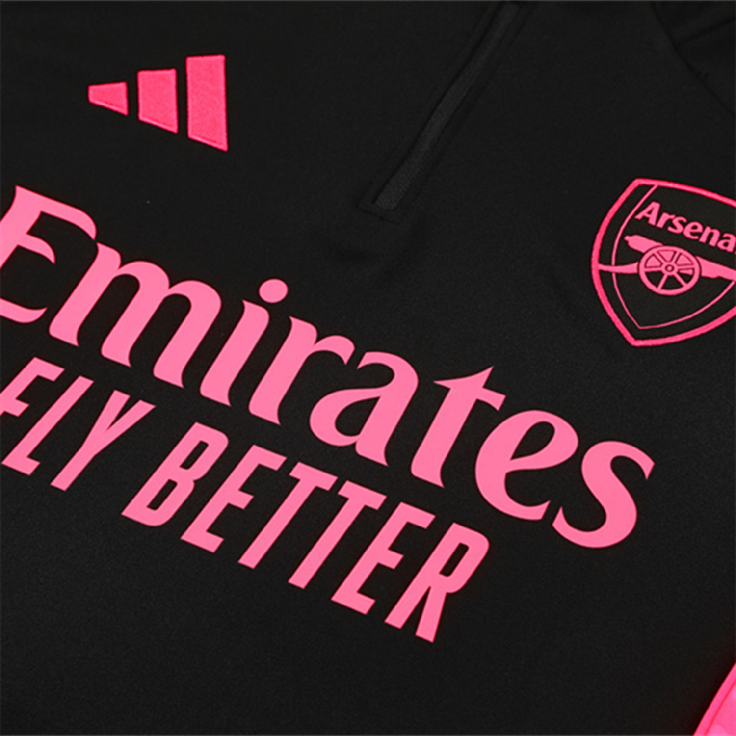 foot-Arsenal 25-26 Kids Long Sleeve Training Set - Pink Logo Balck Top & Black Pants