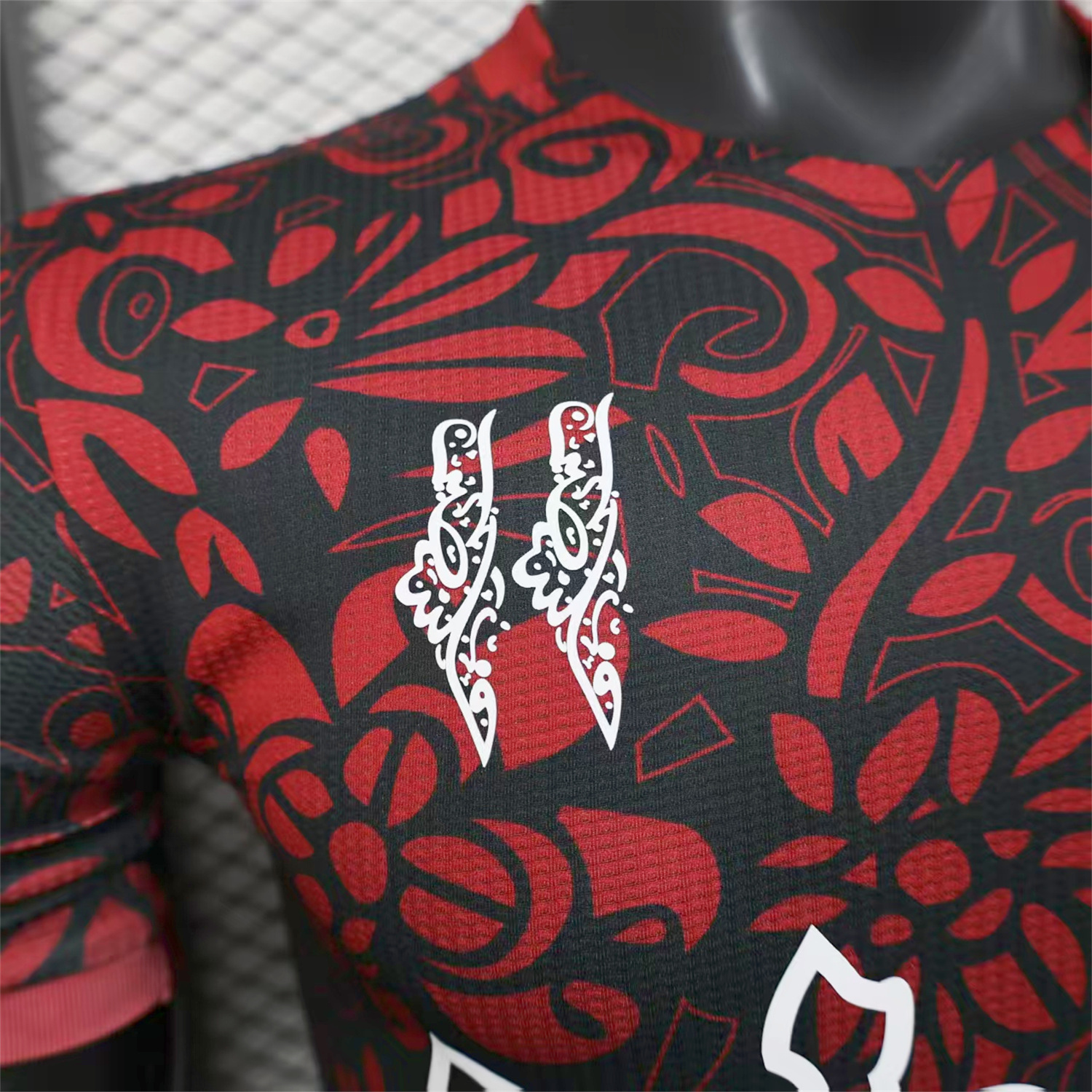 foot-Club Deportivo Palestino Palestine 25-26 Red Flowers Black Jersey - Player Version