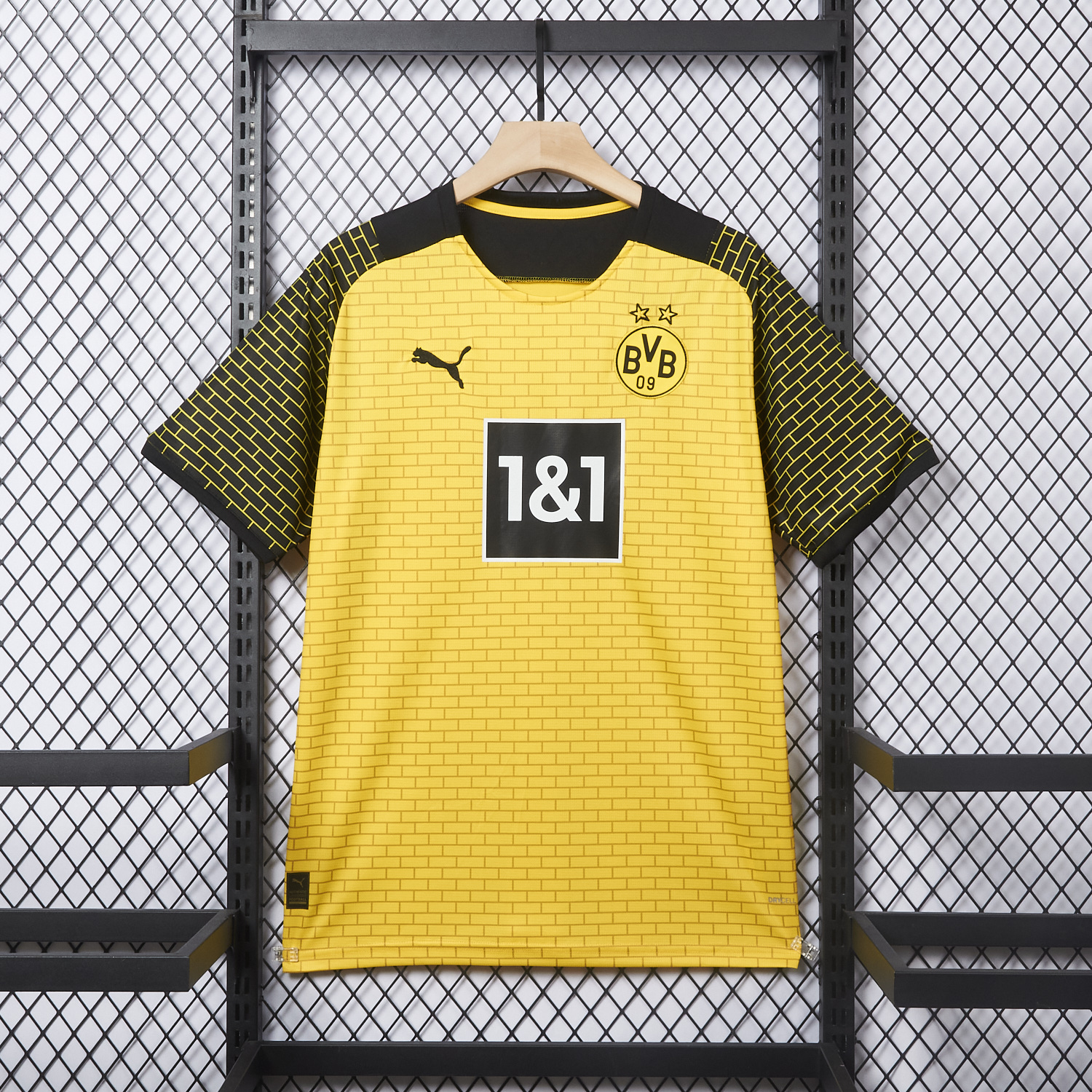 foot-Dortmund 25-26 Pre-Match Training Yellow Brickwork Pattern Jersey - Fans Version