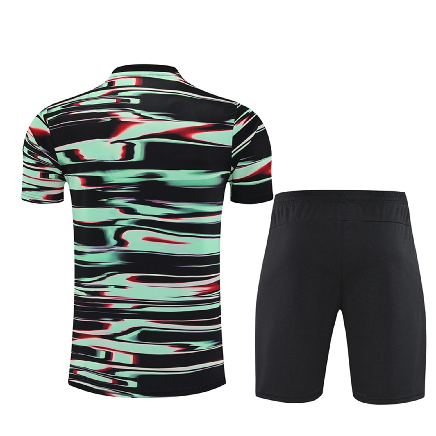 foot-Portugal 25-26 Kids Short-Sleeve Training Set - Camouflage top & Black Shorts