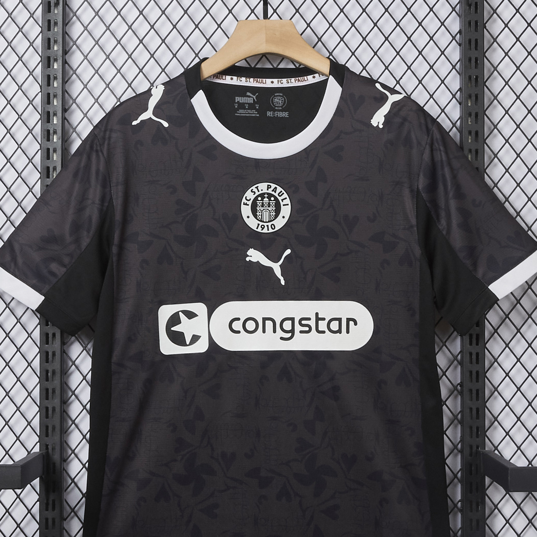 foot-St. Pauli 25-26 Third Black Jersey - Fans Version