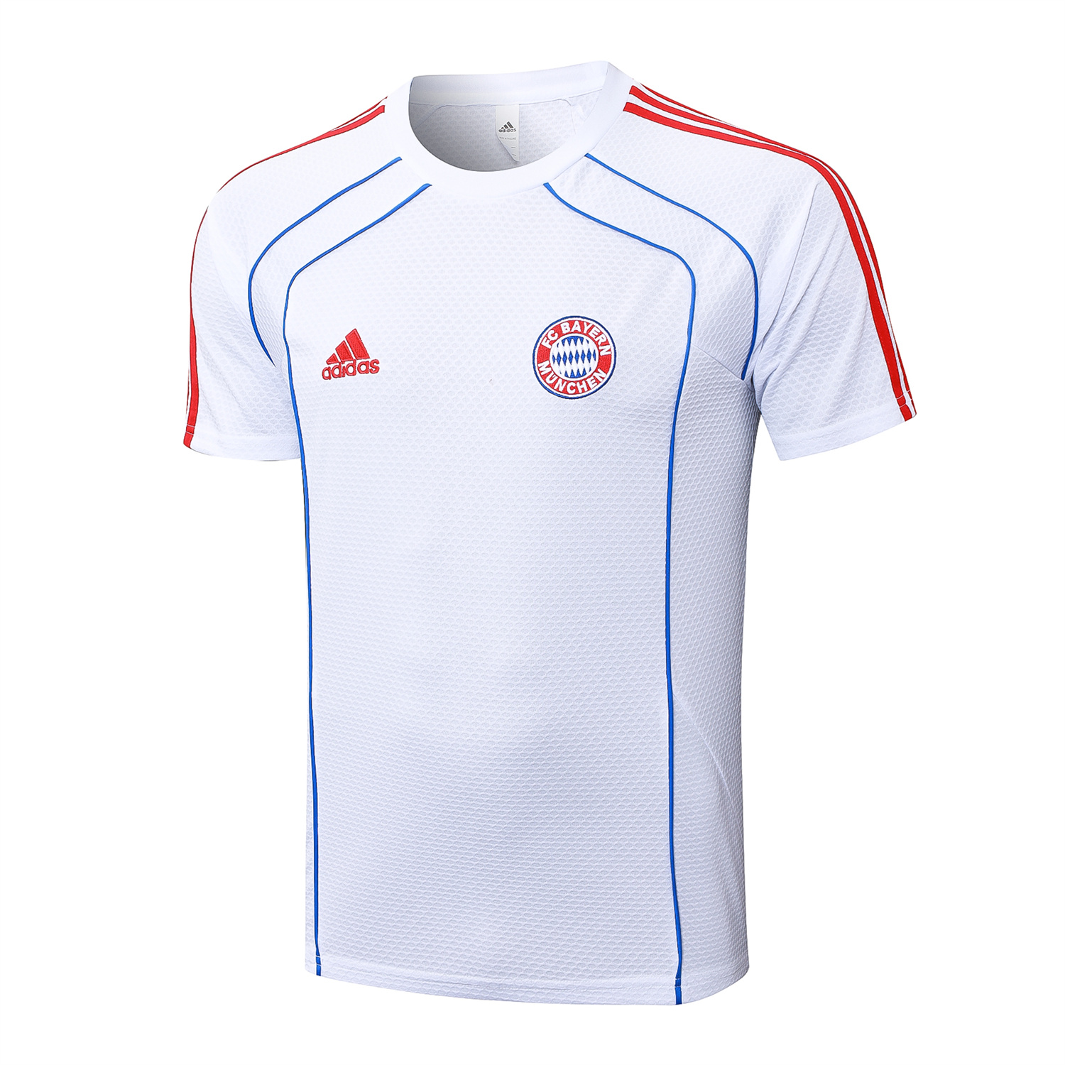 foot-Bayern Munich 25-26 Short-Sleeve Training Set - White Throwback Top & Grey Shorts