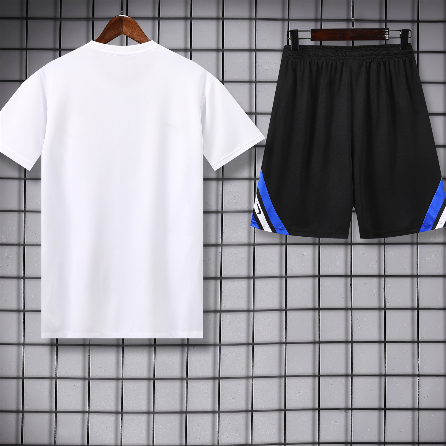 foot-Inter Milan 25-26 Short-Sleeve Training Set - White Top & Black Shorts