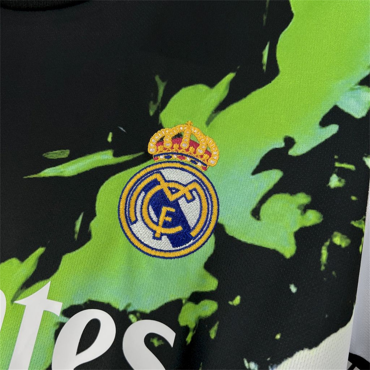 foot-Real Madrid 25-26 Black Green Colorful Training Jersey - Fans Version