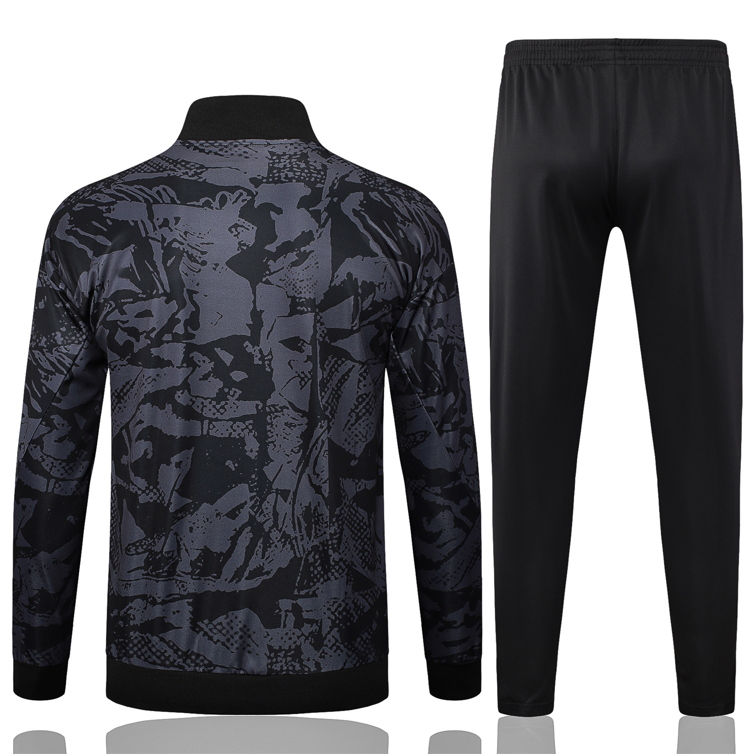 foot-Corinthians 25-26 Jacket Training Tracksuit - Black and Gray Pattern Jackets & Black Pants