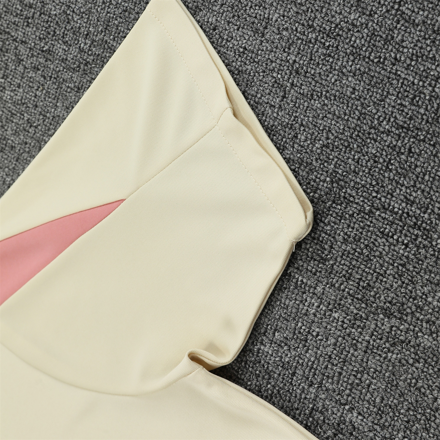 foot-Barcelona 25-26 Short-Sleeve Training Set - Cream Top & Deep Blue Shorts