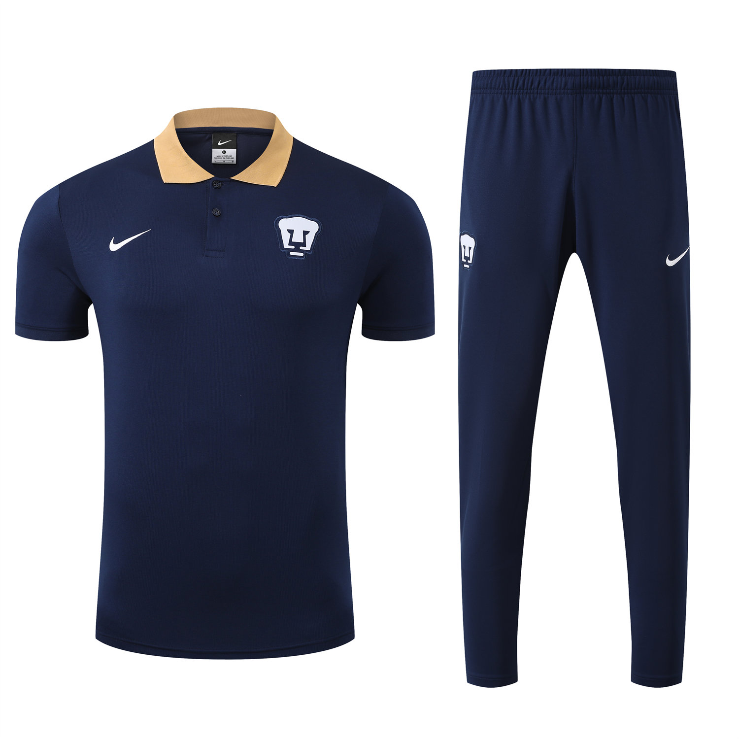 foot-Pumas UNAM 25-26 POLO Short-Sleeve Training Set - Deep Blue Top and Pants