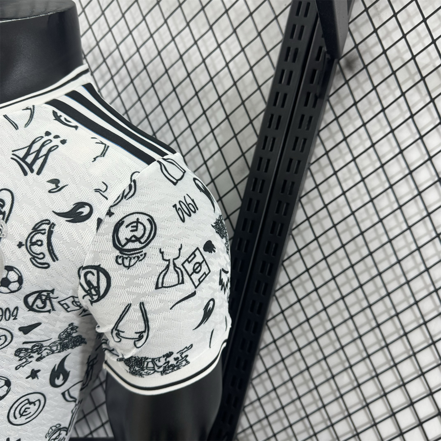 foot-Real Madrid 25-26 White Special Jersey with Black Emoji Icons - Player Version