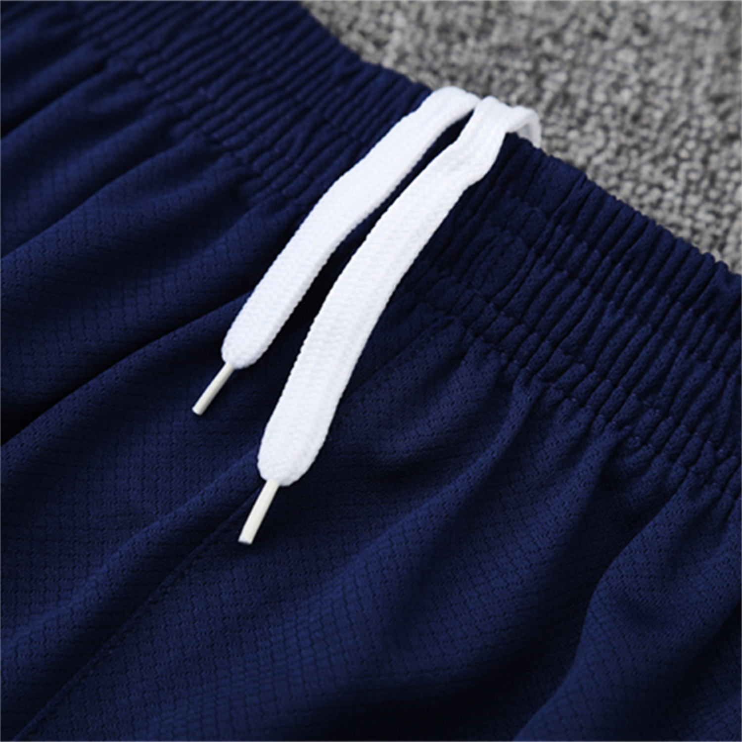 foot-Real Madrid 25-26 Pre-Match Short-Sleeve Training Set - Blue-Gray Camouflage Top and Blue Shorts