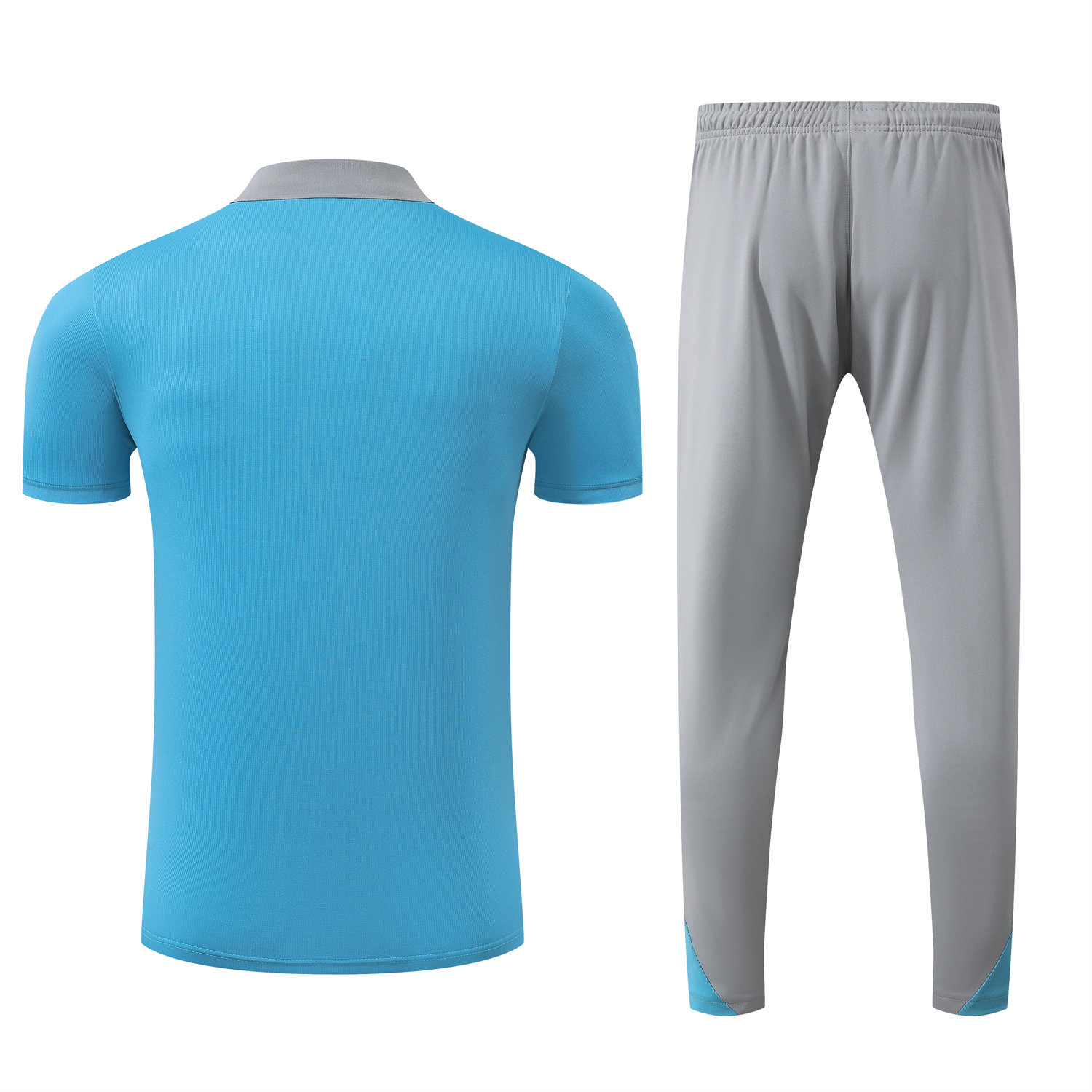 foot-Atletico Madrid 25-26 POLO Short-Sleeve Training Set - Blue Top and Grey Pants