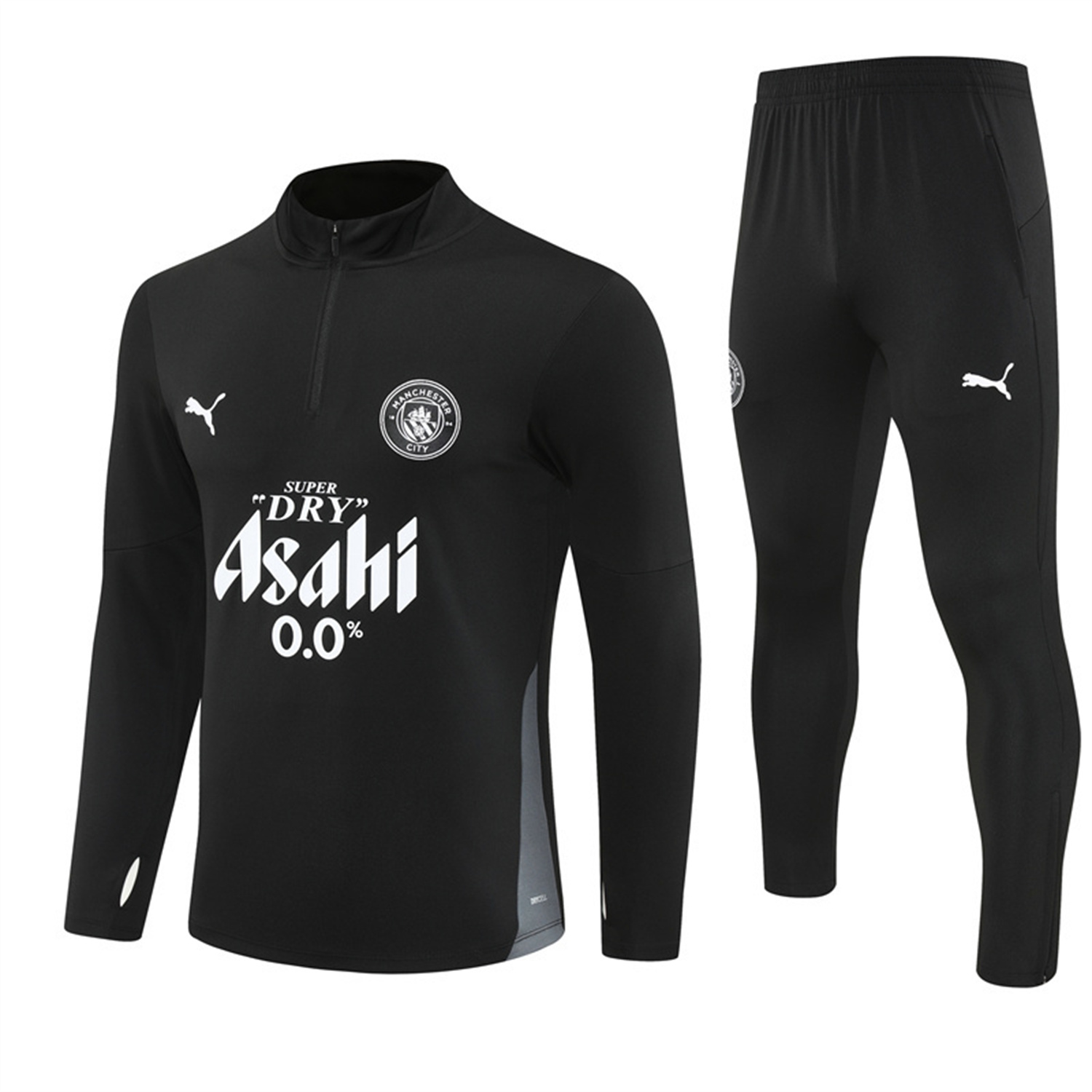 foot-Manchester City 25-26 Long Sleeve Training Set - Black Top & Black Pants