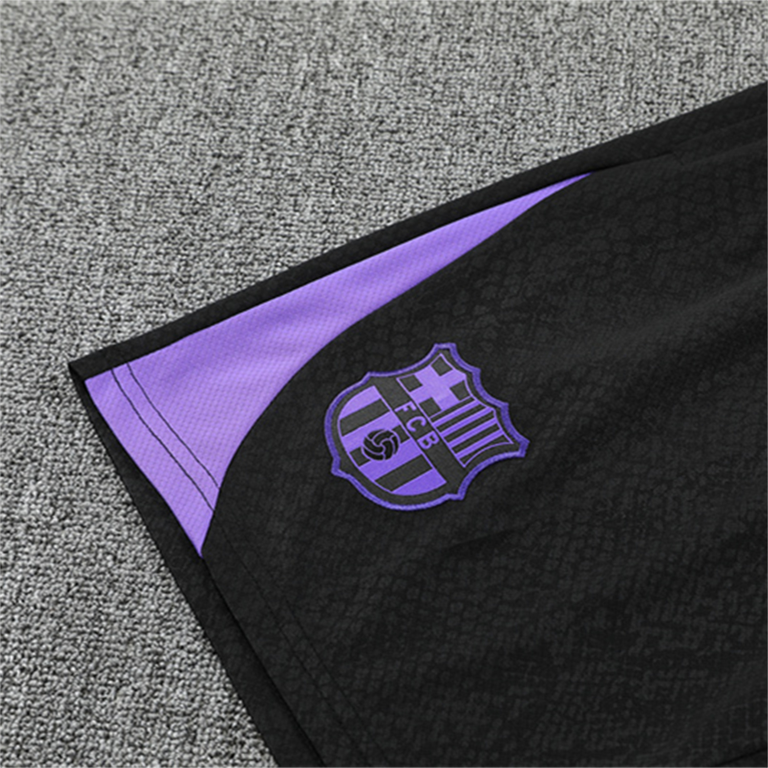 foot-Barcelona 25-26 X KB Kids Short-Sleeve Training Set - Purple Top & Black Shorts