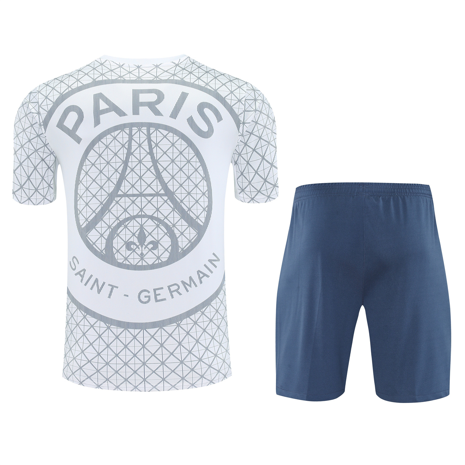 foot-Paris Saint-Germain PSG 25-26 Short-Sleeve Training Set - White Top & Deep Blue Shorts