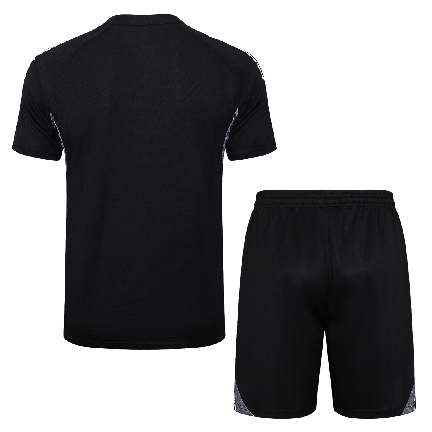 foot-Real Madrid 25-26 Short-Sleeve Training Set - Black Top and Black Shorts