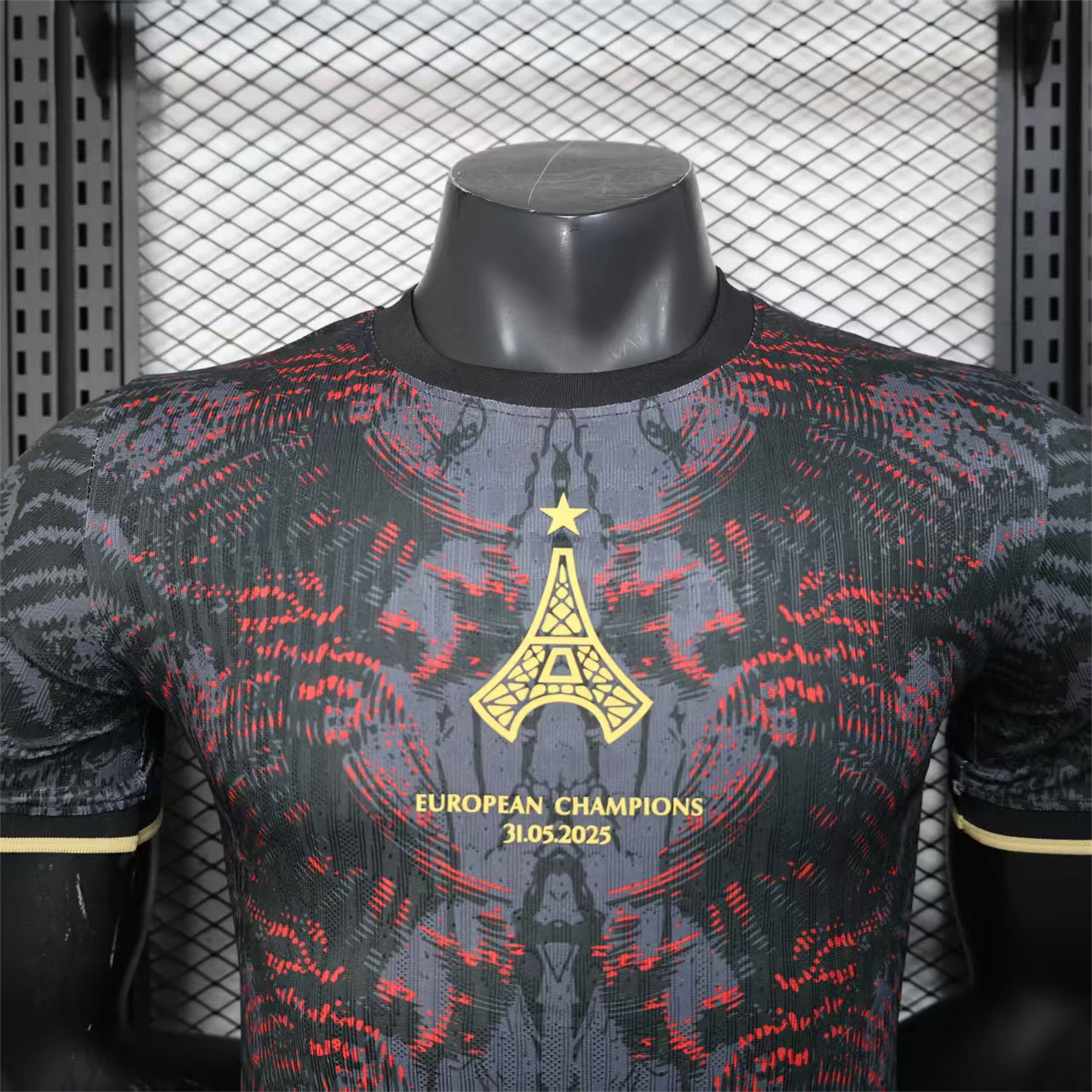 foot-Paris Saint-Germain PSG 25-26 Champions League Commemorative Edition Black Red Eiffel Tower Jersey - Player Version