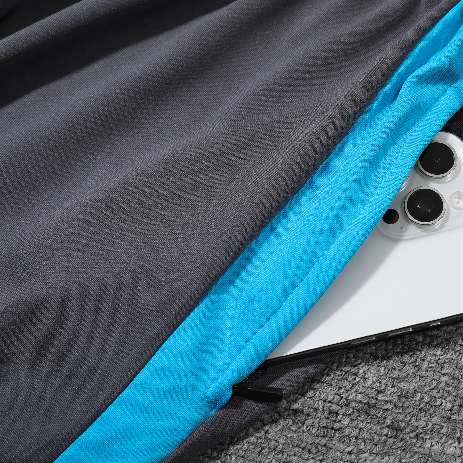 foot-Argentina 25-26 POLO Short-Sleeve Training Set - Grey Top and Pants with Blue Stripes