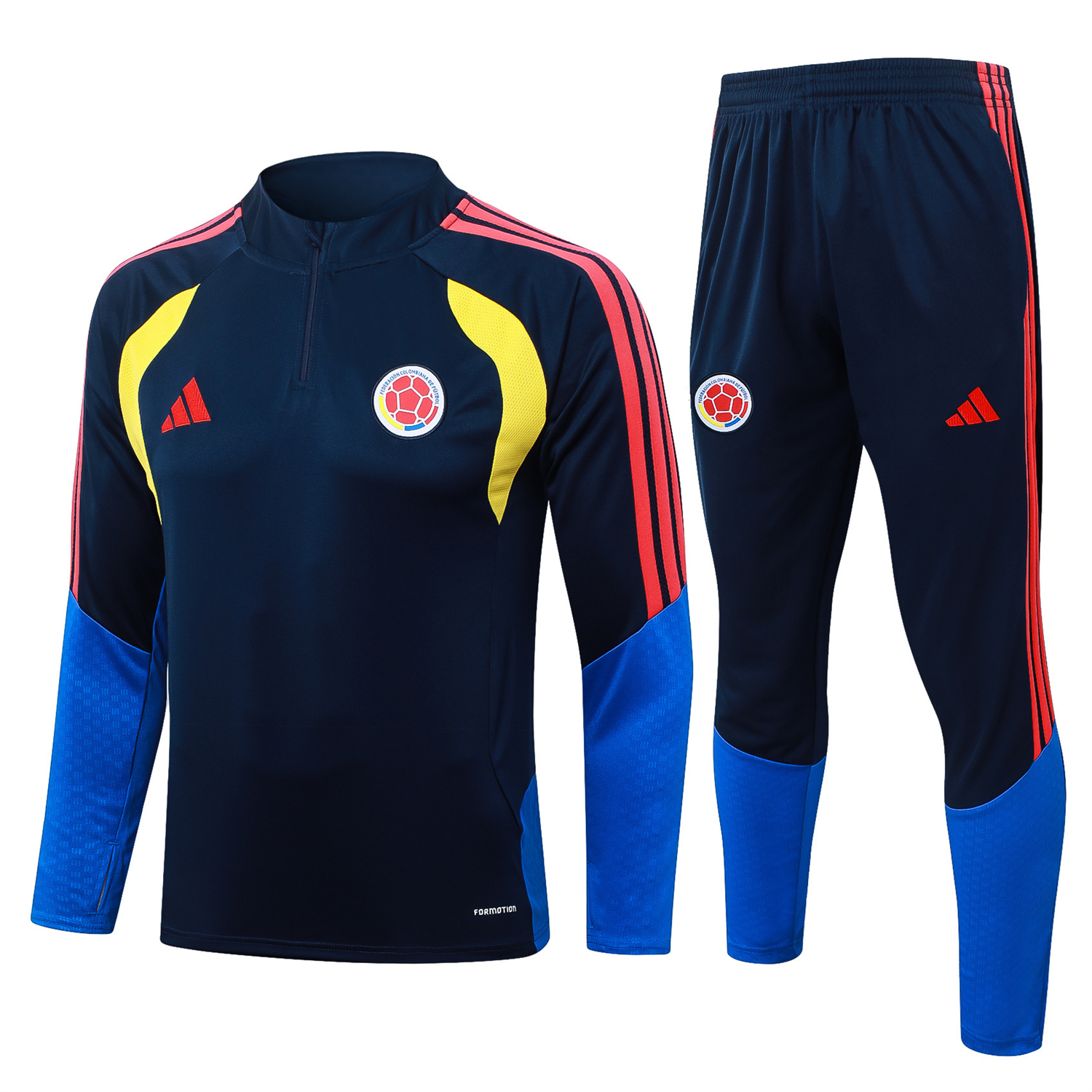 Funinjersey-Colombia 2026 Long Sleeve Training Set - Black Top & Black Pants