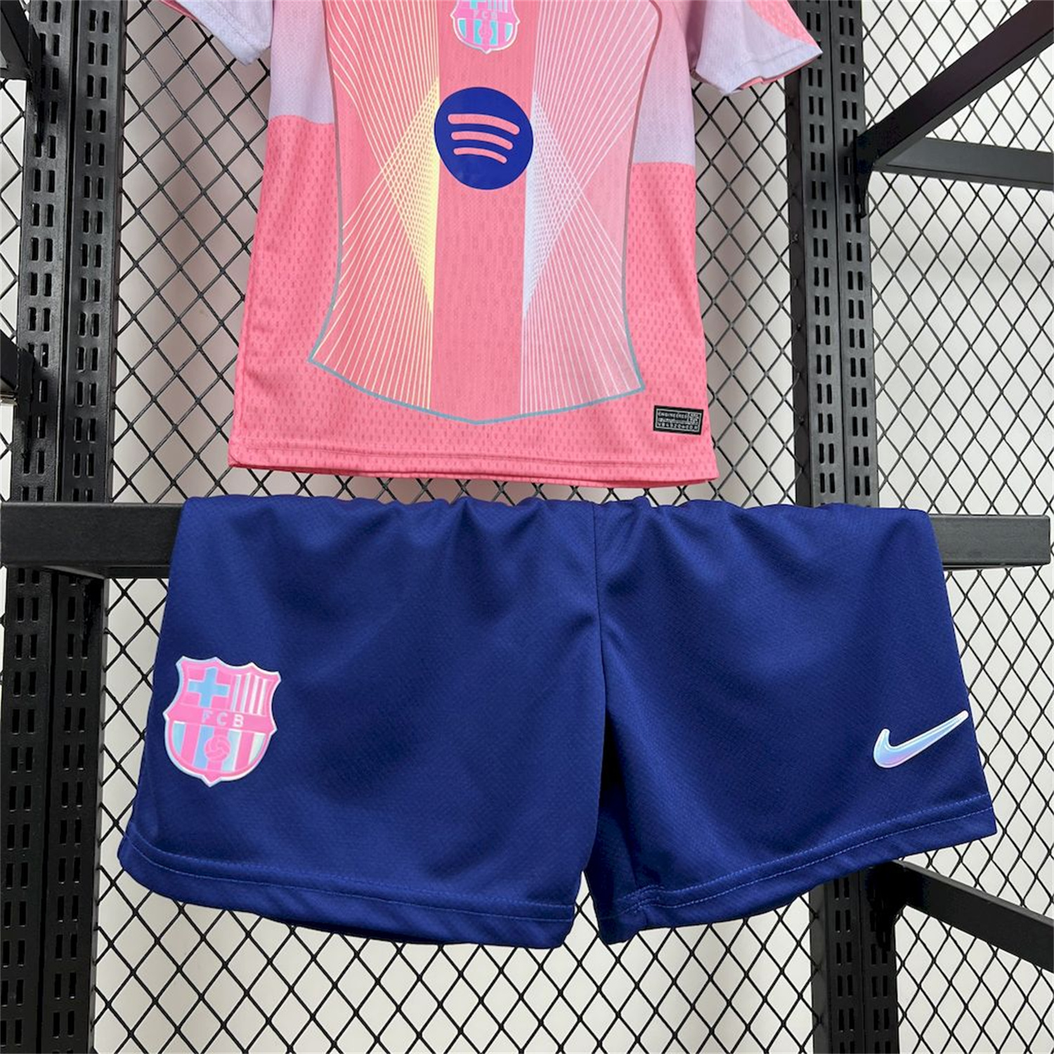 foot-Barcelona 25-26 T90 White Lines Pink Gradient Special Kids Kit