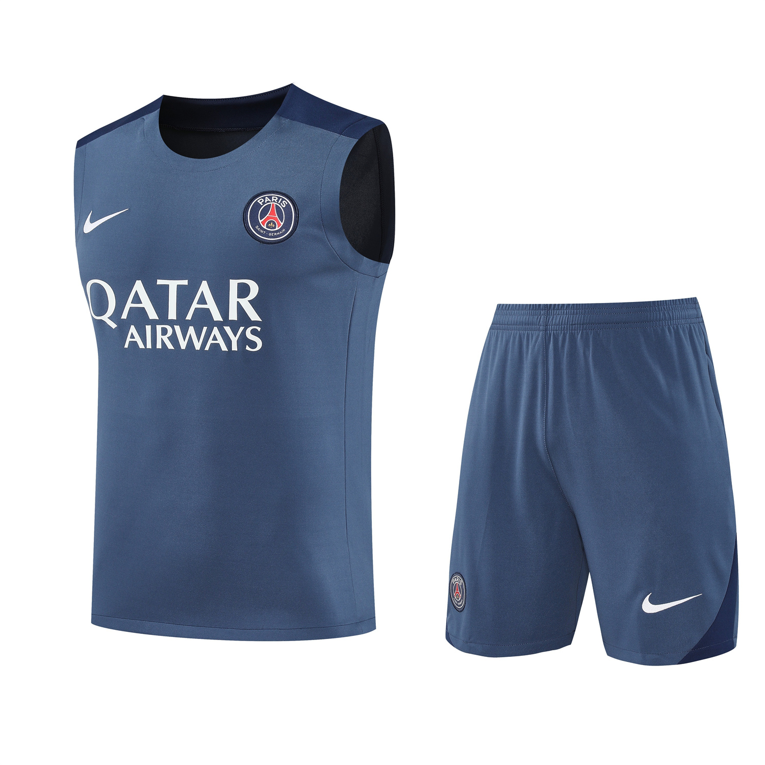 foot-Paris Saint-Germain PSG 25-26 Vest Training Set - Deep Blue Vest & Deep Blue Shorts