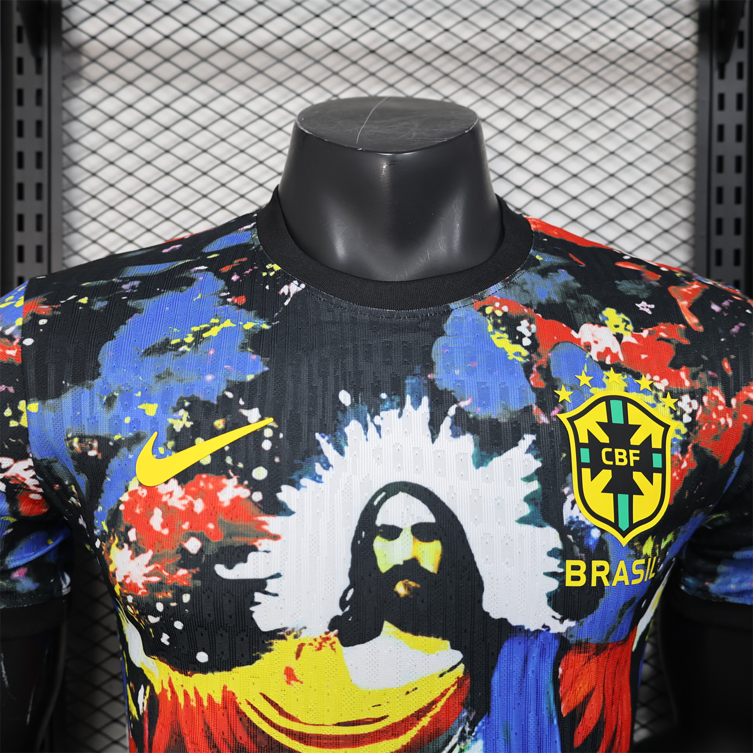 foot-Brazil 25-26 Colorful Jesus Statue Special Colorful Graffiti Jersey - Player Version